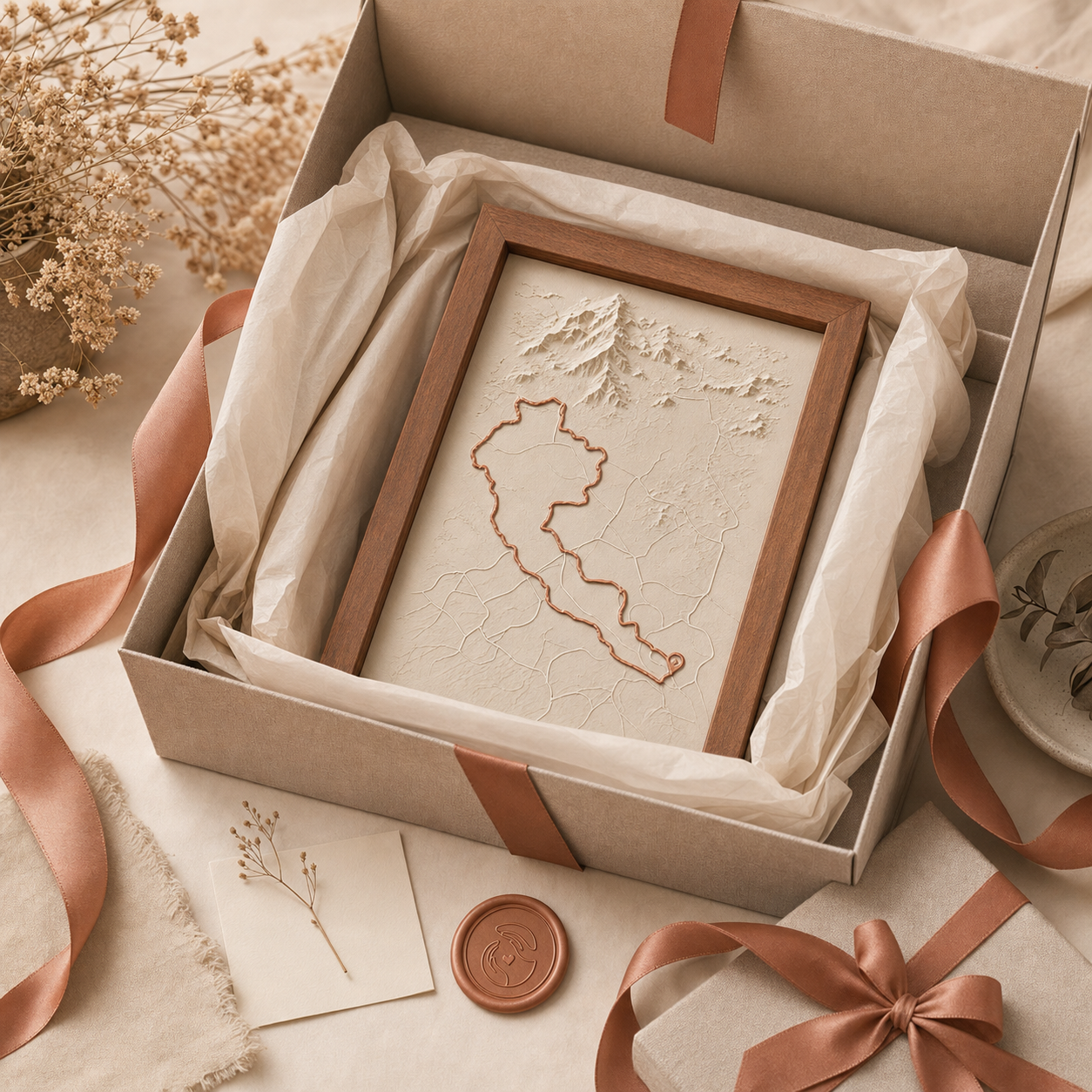 Hold Dear Route artwork in gift-ready packaging